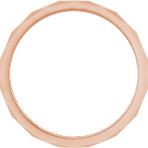 14K Rose 1.5 mm Geometric Faceted Flat Band Size 4.5