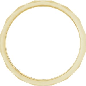 14K Yellow 1.5 mm Geometric Faceted Flat Band Size 10