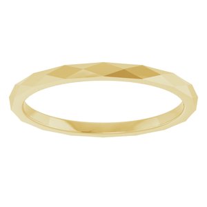 18K Yellow 1.5 mm Geometric Faceted Flat Band Size 8
