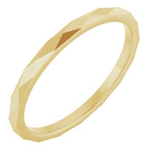 14K Yellow 1.5 mm Geometric Faceted Flat Band Size 12