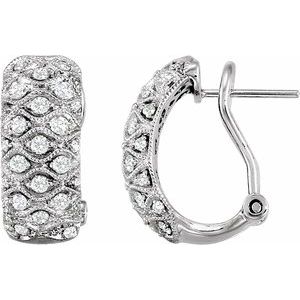 14K White Gold 3/4 CTW Natural Diamond Earrings – image 3