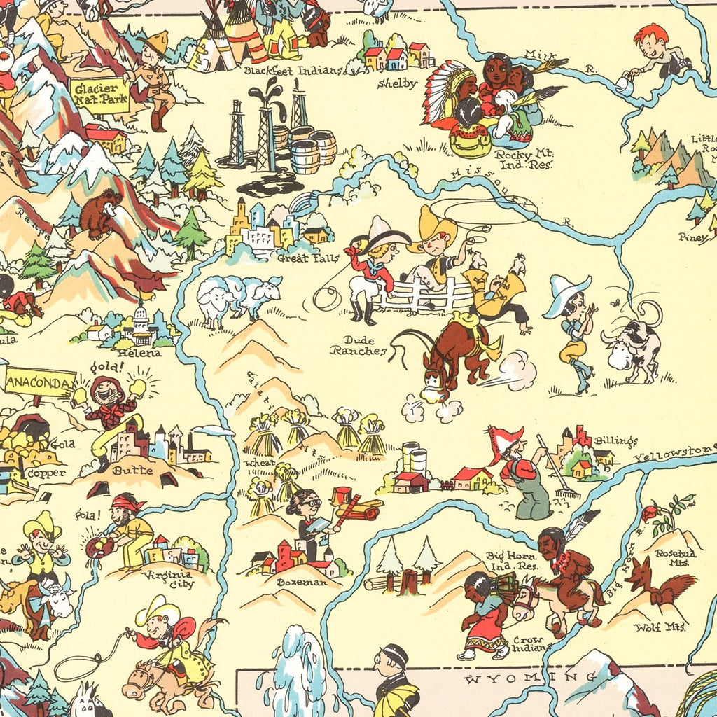 Vintage Map of Montana 1935