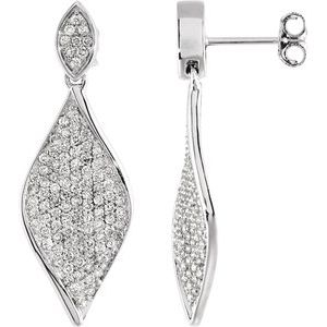 14K White Gold 1 1/5 CTW Natural Diamond Earrings