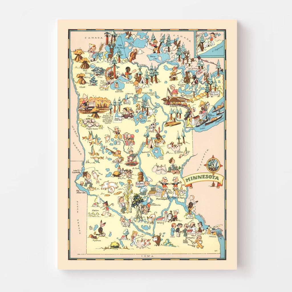 Vintage Map of Minnesota 1935