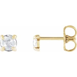 14K Yellow Gold 1/3 CTW Rose-Cut Natural Diamond Stud Earrings