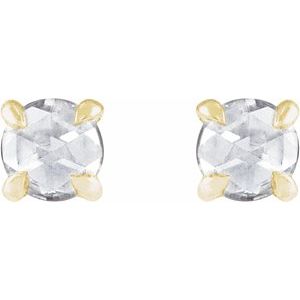 14K Yellow Gold 1/3 CTW Rose-Cut Natural Diamond Stud Earrings – image 2