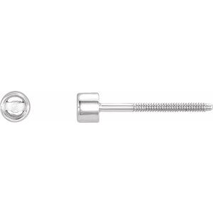 Sterling Silver 2 mm Round Micro Single Stud Earring Mounting