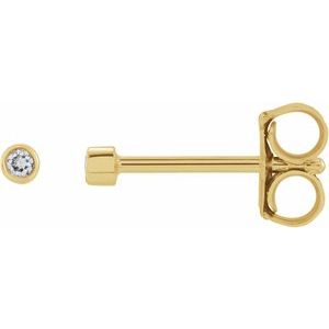 14K Yellow Gold .03 CTW Natural Diamond Micro Bezel-Set Earrings