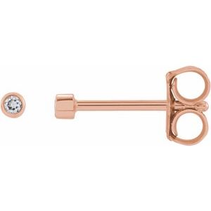 14K Rose Gold .03 CTW Natural Diamond Micro Bezel-Set Earrings