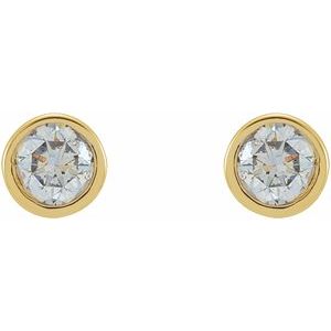 14K Yellow Gold 1/8 CTW Natural Diamond Micro Bezel-Set Earrings – image 2