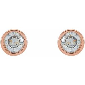 14K Rose Gold 1/8 CTW Natural Diamond Micro Bezel-Set Earrings – image 2