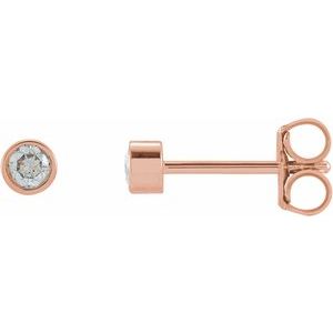 14K Rose Gold 1/5 CTW Natural Diamond Micro Bezel-Set Earrings