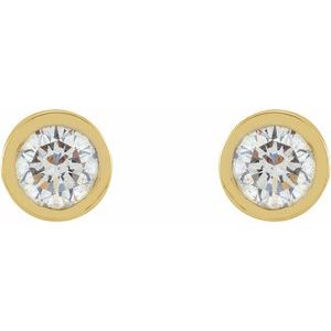 14K Yellow Gold 1/10 CTW Lab-Grown Diamond Micro Bezel-Set Earrings – image 2