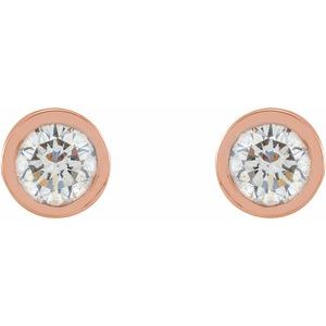 14K Rose Gold 1/10 CTW Natural Diamond Micro Bezel-Set Earrings – image 2