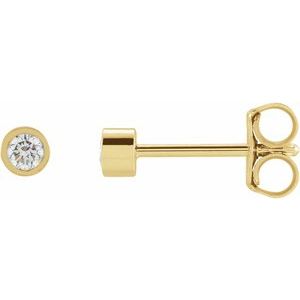14K Yellow Gold 1/10 CTW Lab-Grown Diamond Micro Bezel-Set Earrings