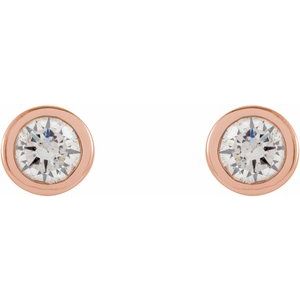 14K Rose Gold .06 CTW Natural Diamond Micro Bezel-Set Earrings – image 2