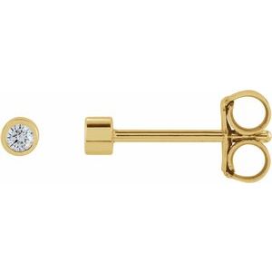 14K Yellow Gold .04 CTW Natural Diamond Micro Bezel-Set Earrings