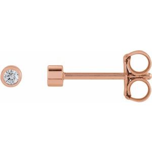 14K Rose Gold .04 CTW Natural Diamond Micro Bezel-Set Earrings