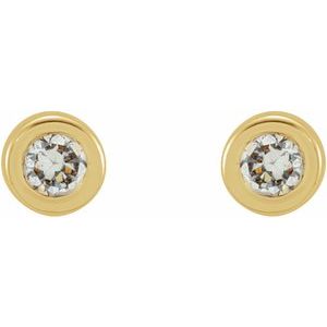14K Yellow Gold .03 CTW Natural Diamond Micro Bezel-Set Earrings – image 2