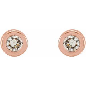 14K Rose Gold .02 CTW Natural Diamond Micro Bezel-Set Earrings – image 2