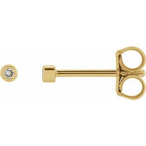 14K Yellow Gold .02 CTW Natural Diamond Micro Bezel-Set Earrings