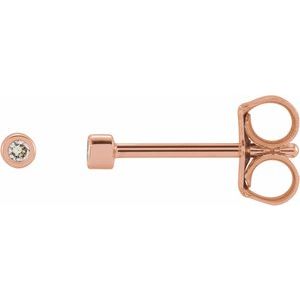 14K Rose Gold .02 CTW Natural Diamond Micro Bezel-Set Earrings