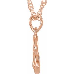 14K Rose Gold .03 CT Natural Diamond Heart 18" Necklace