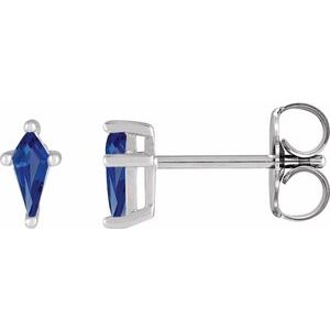 Platinum Lab-Grown Blue Sapphire Earrings