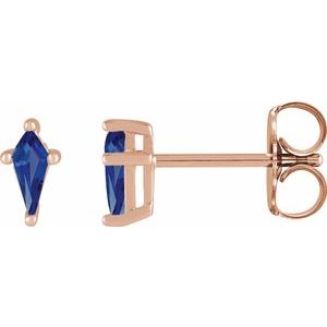 14K Rose Gold Lab-Grown Blue Sapphire Earrings