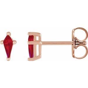 14K Rose Gold Lab-Grown Ruby Earrings