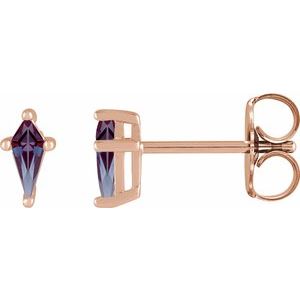 14K Rose Gold Lab-Grown Alexandrite Earrings