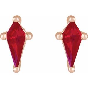 14K Rose Gold Lab-Grown Ruby Earrings – image 2