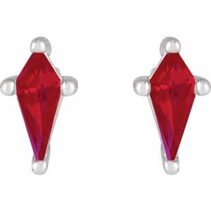 14K White Gold Lab-Grown Ruby Earrings – image 2