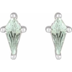 Platinum Lab-Grown Green Sapphire Earrings – image 2