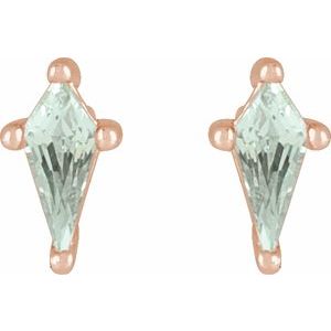 14K Rose Gold Lab-Grown Green Sapphire Earrings