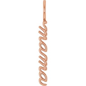 14K Rose Gold Vertical "Mama" Charm/Pendant