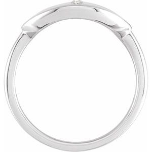 14K White Gold .04 CTW Natural Diamond Initial I Signet Ring