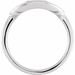 14K White Gold 1/10 CTW Natural Diamond Initial U Signet Ring