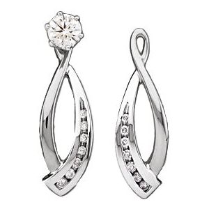 14K White Gold 1/5 CTW Natural Diamond Earring Jackets
