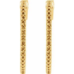 14K Yellow Gold 1.6 mm Round Inside-Outside 26.5 mm Hinged Hoop Earring Mountings – image 2