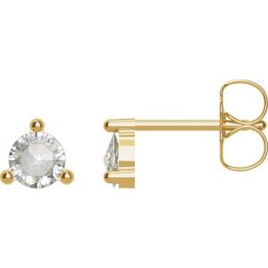 14K Yellow Gold 1/3 CTW Rose-Cut Natural Diamond Earrings