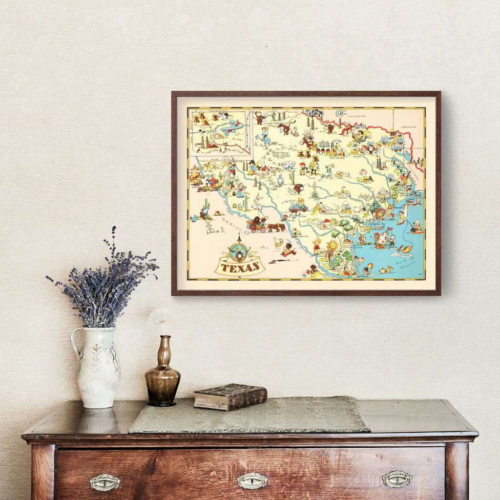 Vintage Map of Texas 1935