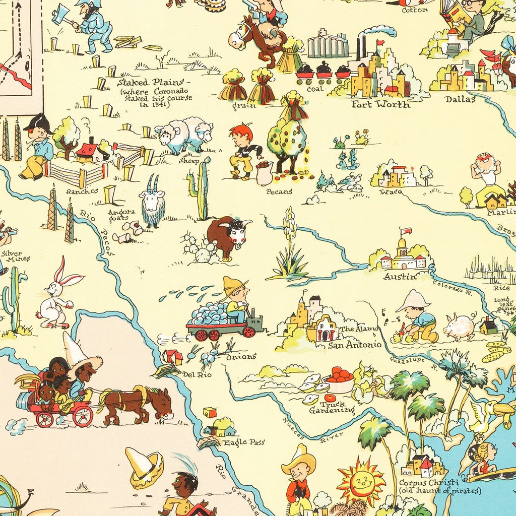 Vintage Map of Texas 1935