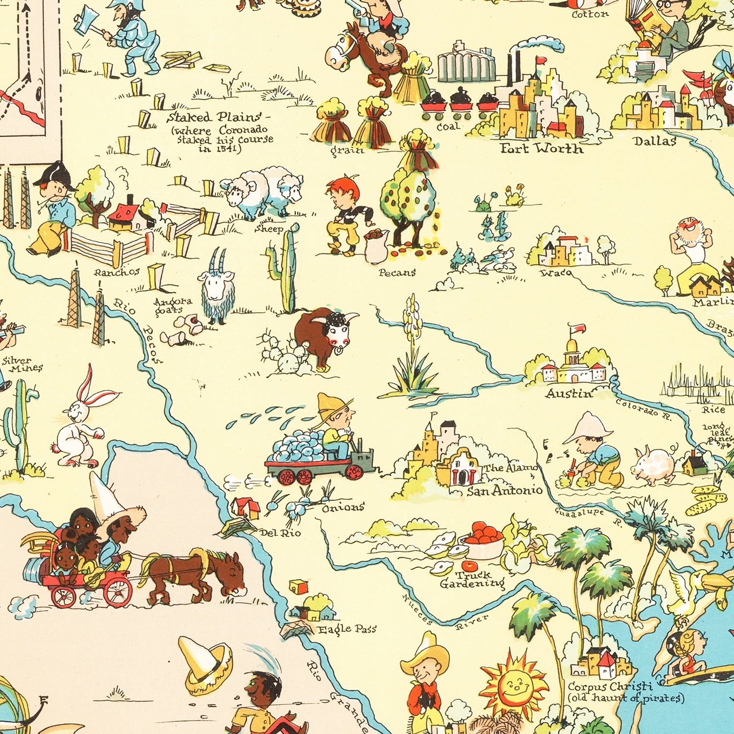 Vintage Map of Texas 1935