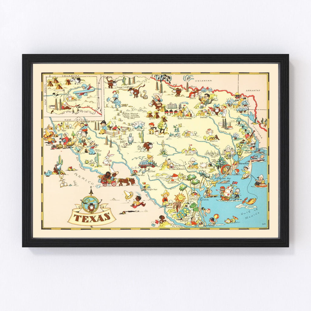 Vintage Map of Texas 1935
