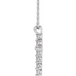Sterling Silver 1/3 CTW Natural Diamond Cross 16-18" Necklace