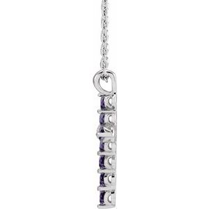Sterling Silver Lab-Grown Alexandrite 16-18" Necklace