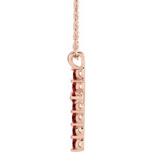 14K Rose Gold Lab-Grown Ruby 16-18" Necklace