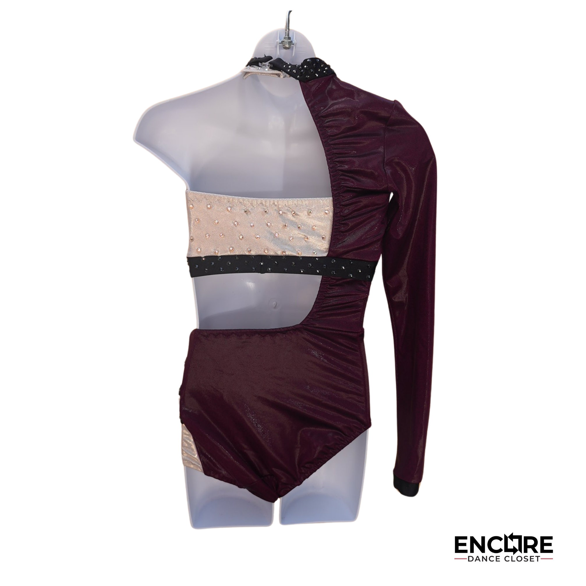Burgundy Asymmetrical Leotard (CM)