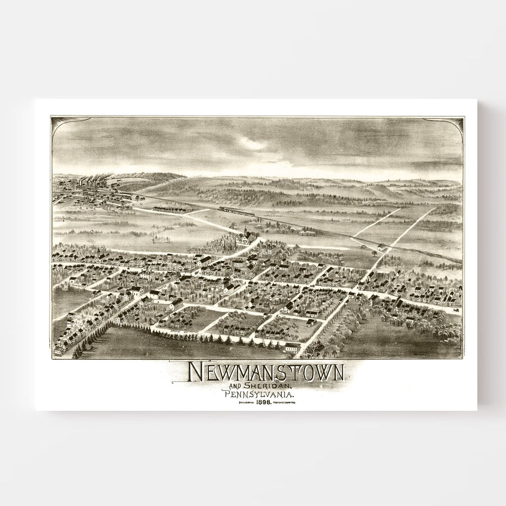 Vintage Map of Newmanstown & Sheridan, Pennsylvania 1898